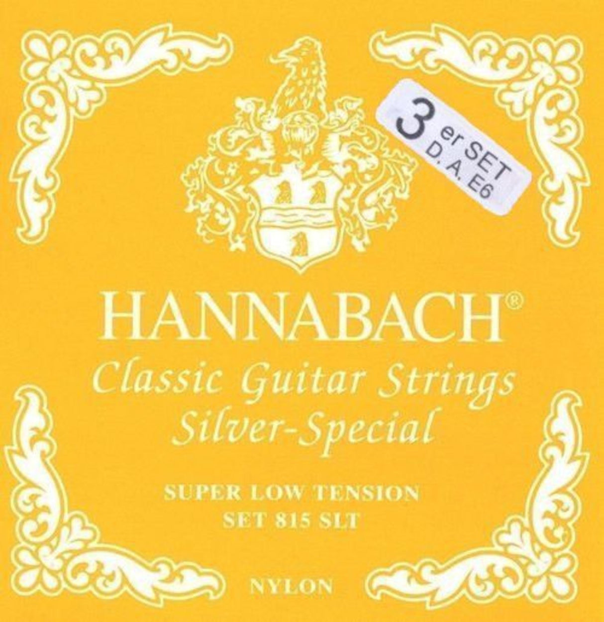 Hannabach strängar för klassisk gitarr serie 815 Super Low Tension Silver special - set med 3 bassträngar (8157SLT)