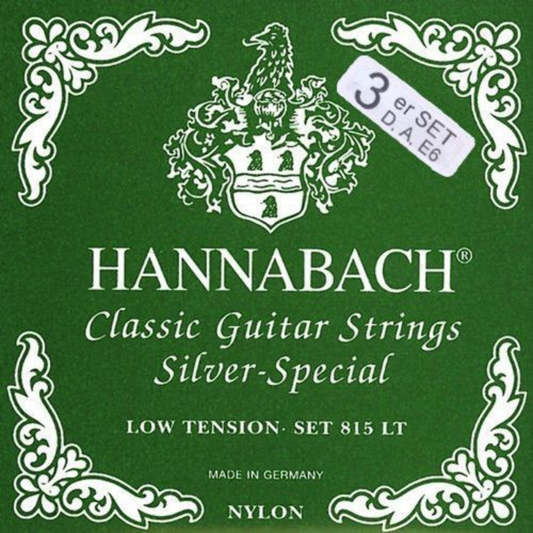Hannabach strängar för klassisk gitarr serie 815 Low tension Silver special - set med 3 bassträngar (8157LT)