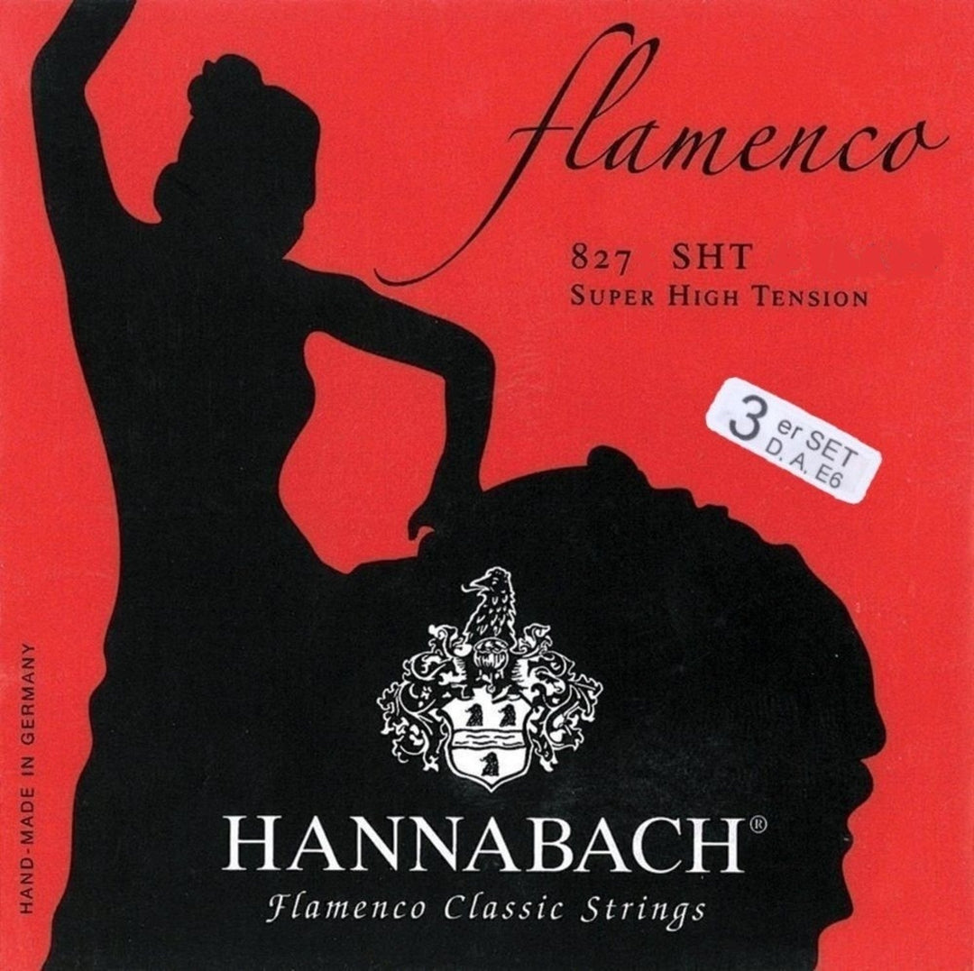 Hannabach strängar för klassisk gitarr serie 827 Super High Tension Flamenco - set med 3 bassträngar (8277SHT)