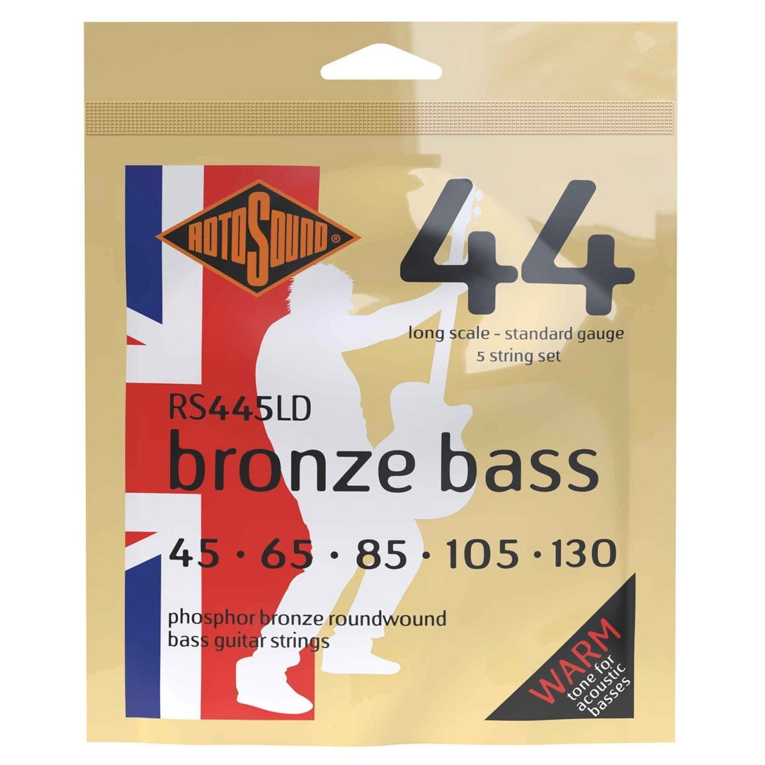 Rotosound strängar för akustisk bas Bronze Bass 44 - set 5-strängad Standard 45-130 (RS445LD)