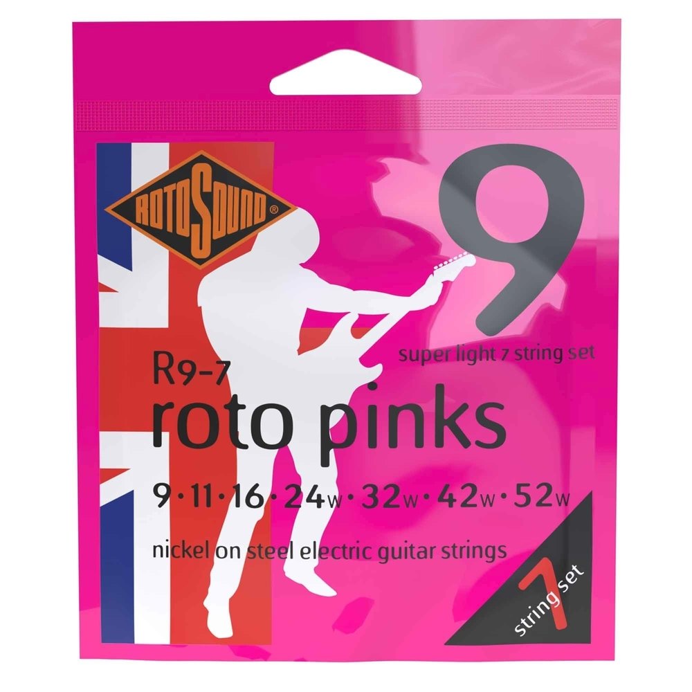 Rotosound Roto Pinks R9-7 strängar till 7-strängad elgitarr 9-52