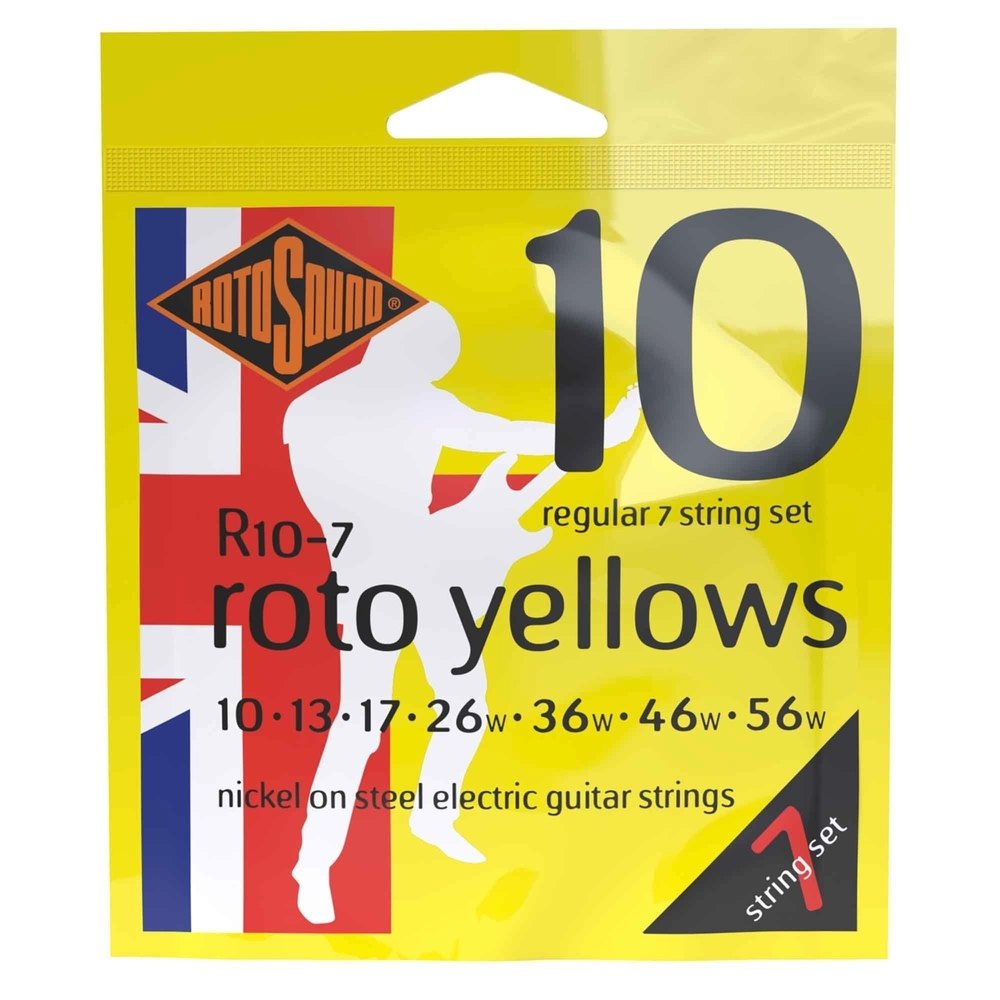 Rotosound Roto Yellows R10-7 strängar till 7-strängad elgitarr 10-56
