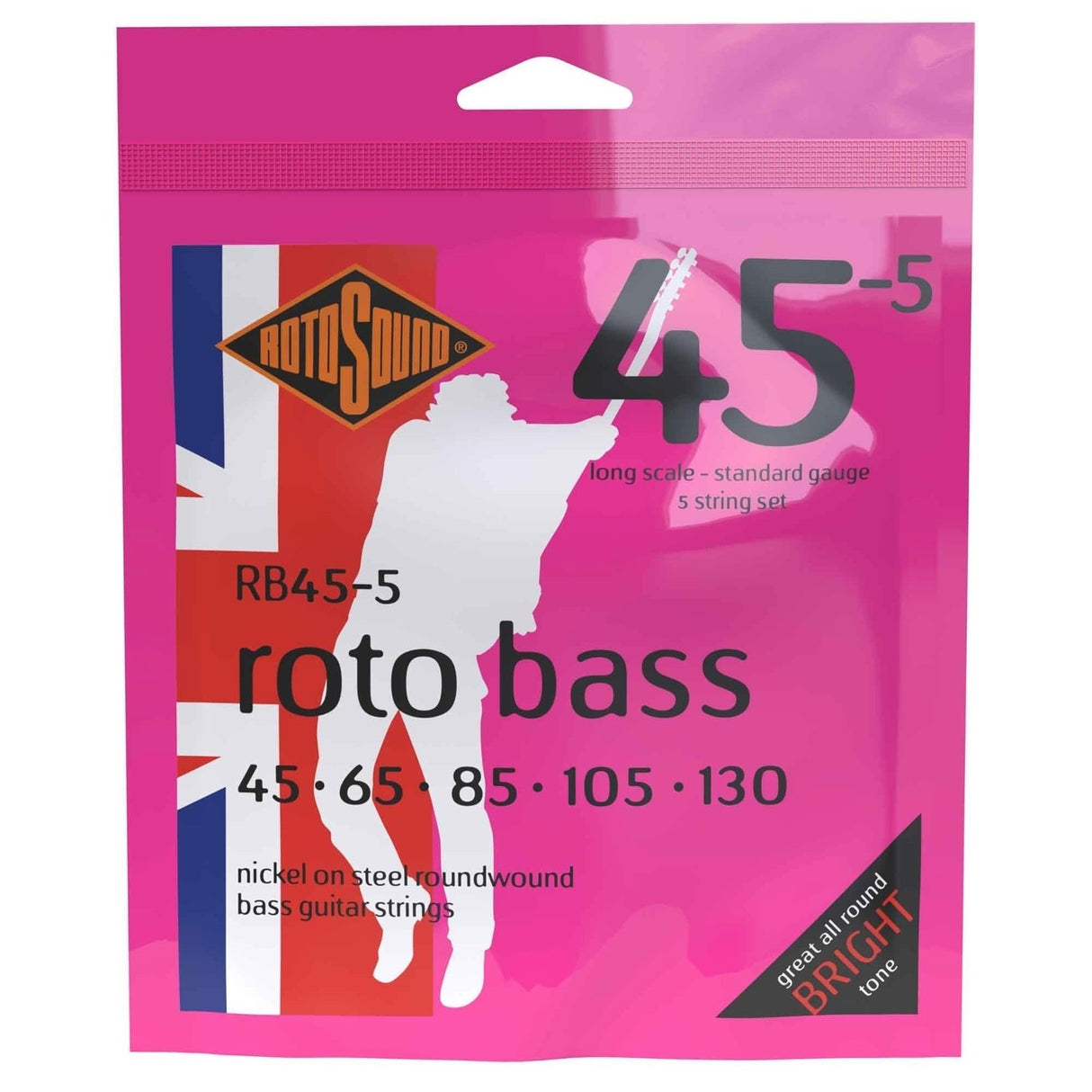 Rotosound E-Bass strängar Roto Bass - set 5-strängat Nickel Standard 45-130 (RB45-5)