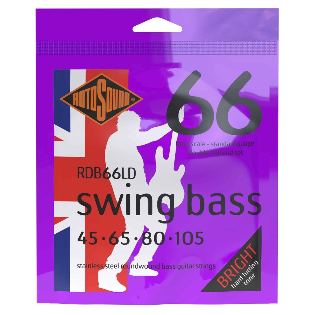 Rotosound E-bassträngar Swing Bass 66 Double Ball End - set 4-str. Medium 45-105 Double Ball (RDB66LD)