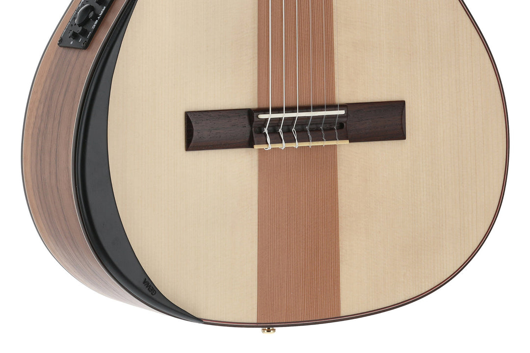 Manuel Rodriguez elektroakustisk Café Cortado Cutaway - flammande valnöt (satin)