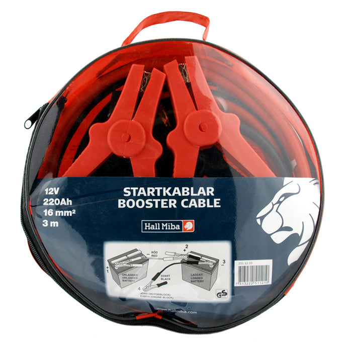 Startkabelsats 16 mm2 isolerad 3 m - 220 A