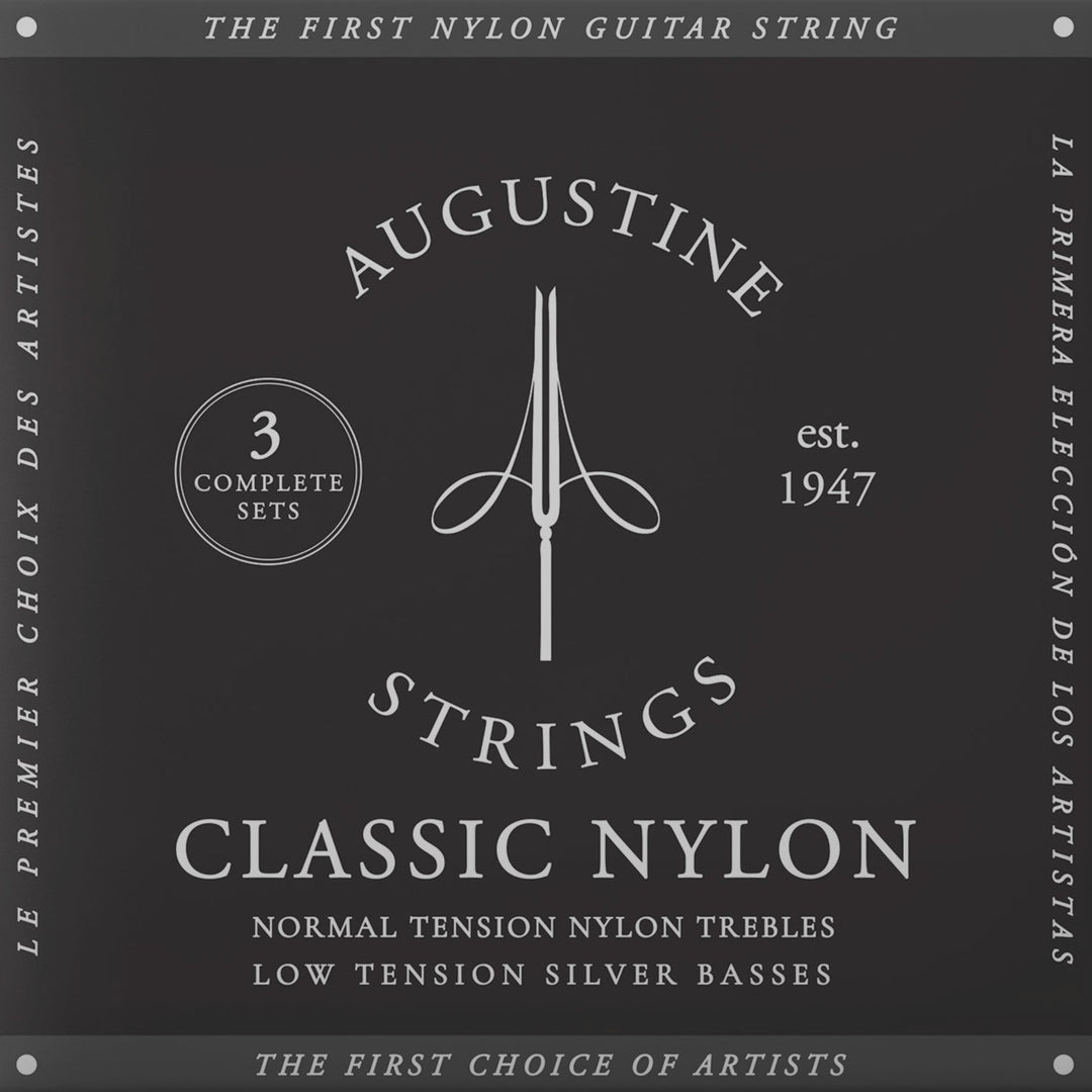 Augustine-strängar för klassisk gitarr Classic Label - 3 x set Classic Black (normal/låg)