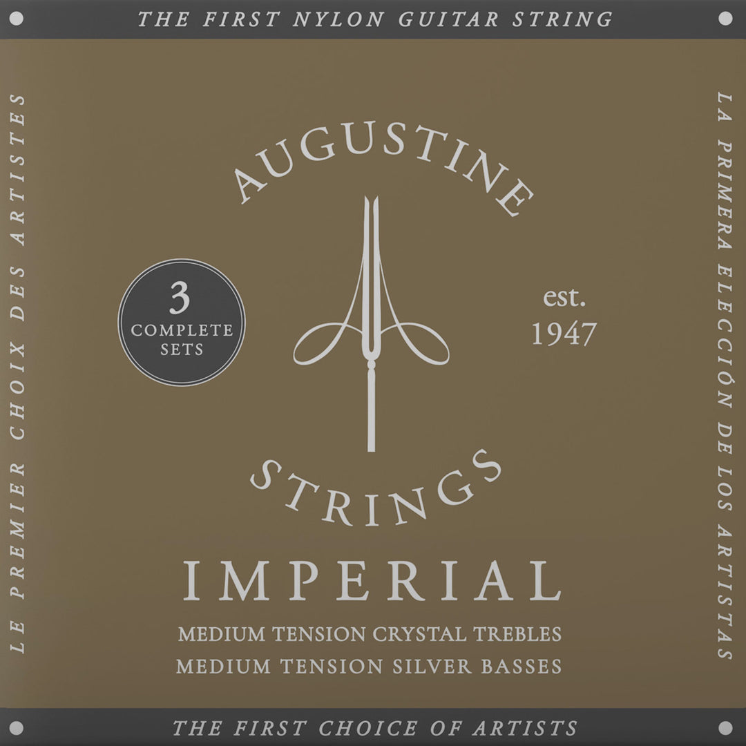 Augustine Strängar för klassisk gitarr Imperial Crystal Nylon medium - 3 x Set Imperial Red (medium/medium)