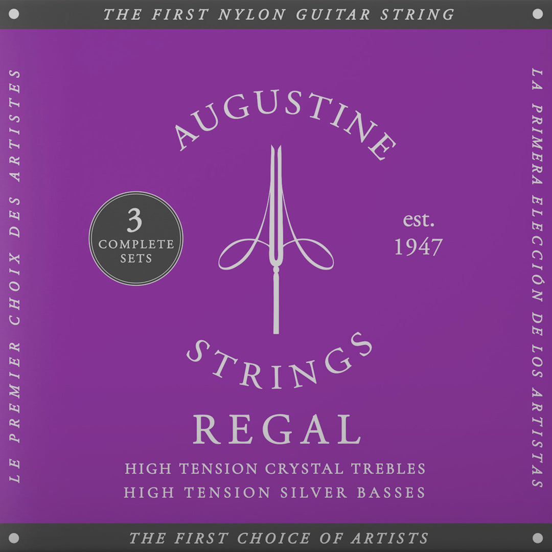 Augustine Strängar för klassisk gitarr Regal Crystal Nylon high - 3 x Set Regal Blue (high/high)