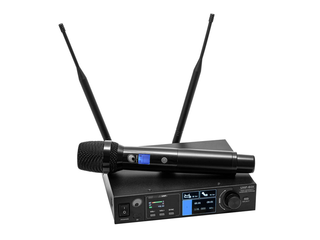 OMNITRONIC UHF-601 1-kanals trådlöst mikrofonsystem 823-832/863-865 MHz