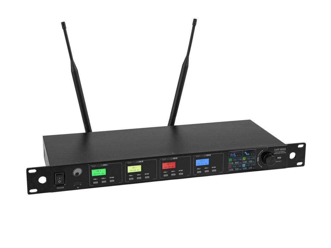 OMNITRONIC UHF-604 4-kanals trådlöst mikrofonsystem 520-554 MHz