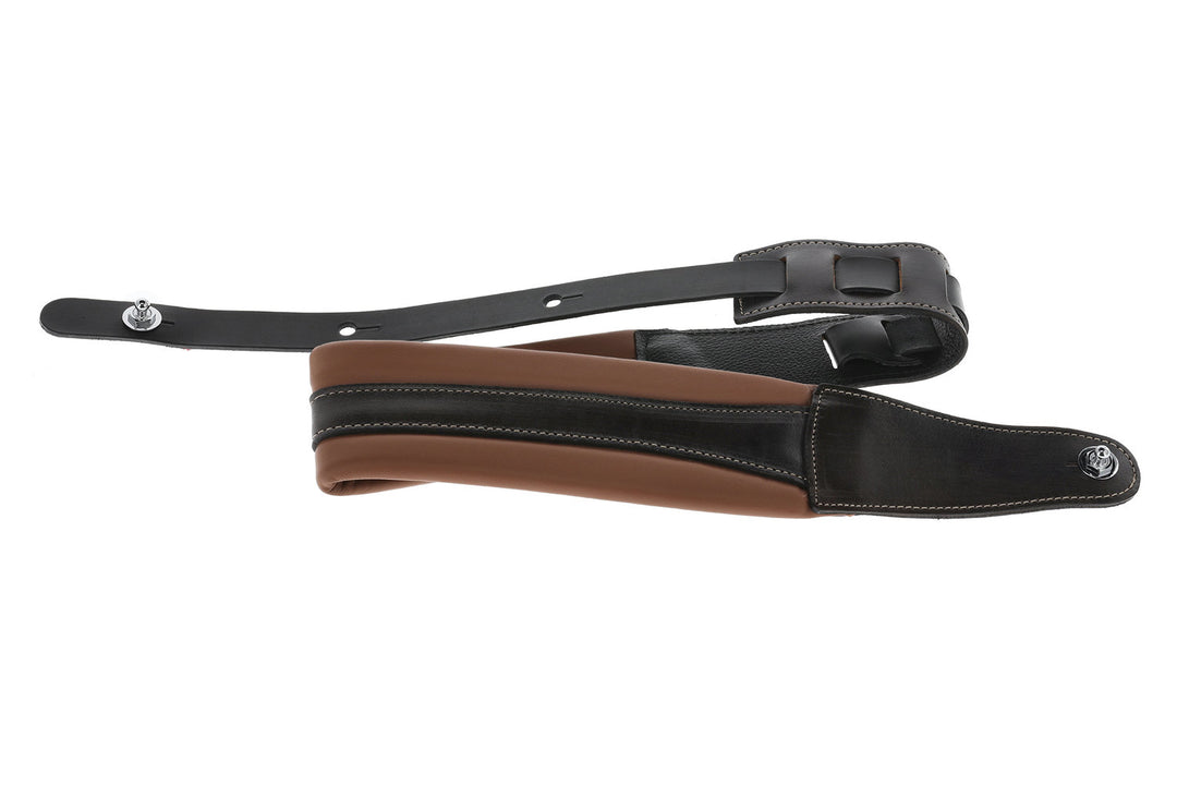 GEWA Gitarrer-remmar Prestige 85 vadderade Security Locks - brun/svart