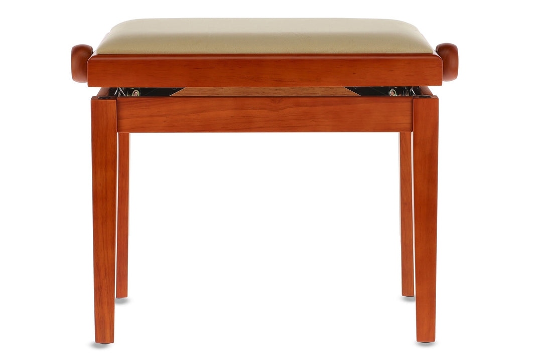 GEWA pianobänk Deluxe - Körsbär matt (Beige sits)