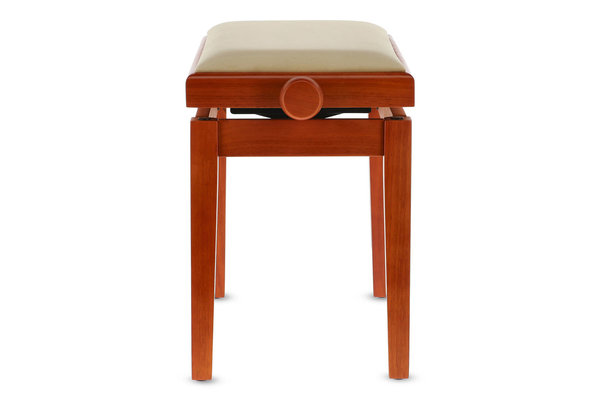GEWA pianobänk Deluxe - Körsbär matt (Beige sits)