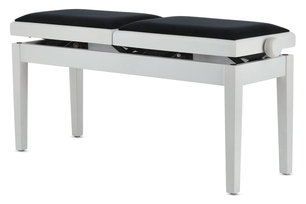 GEWA pianobänk Deluxe Double - vit matt