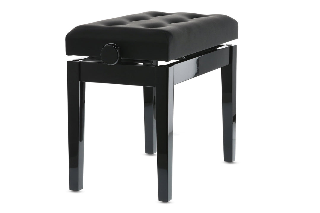 GEWA pianopall Deluxe Leather Black, Highgloss - svart klädsel i konstläder