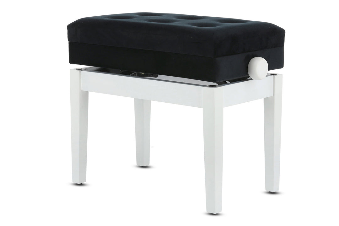 GEWA pianobänk Deluxe med förvaringsfack - Vit matt