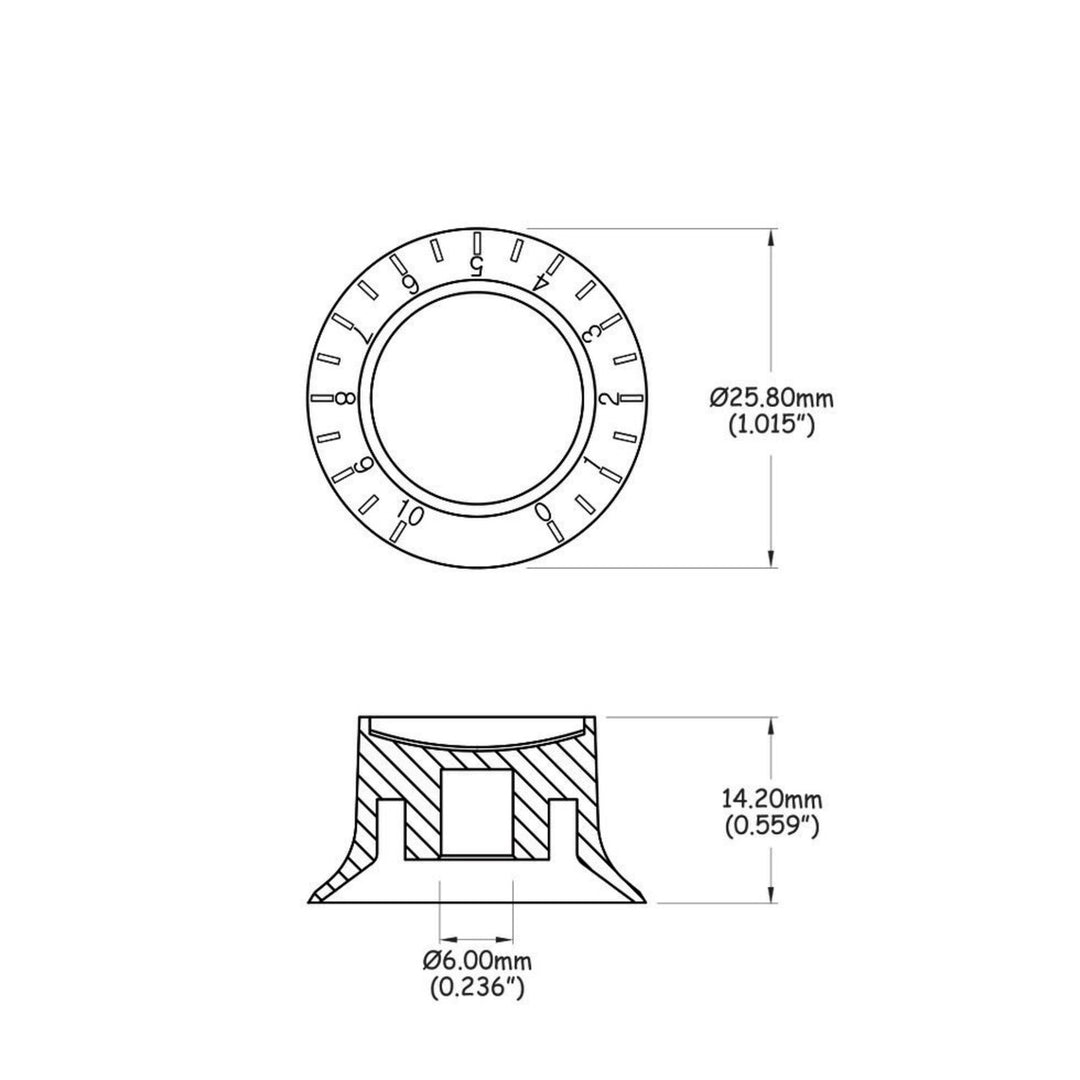 Partsland potentiometerknopp Gibson Style - Set Gibson Style