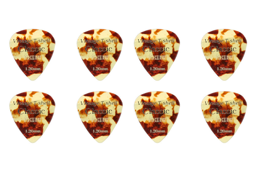 Pick Boy Vintage Classic T-Shell plektrum, kort, 1,20 mm, 8 st.
