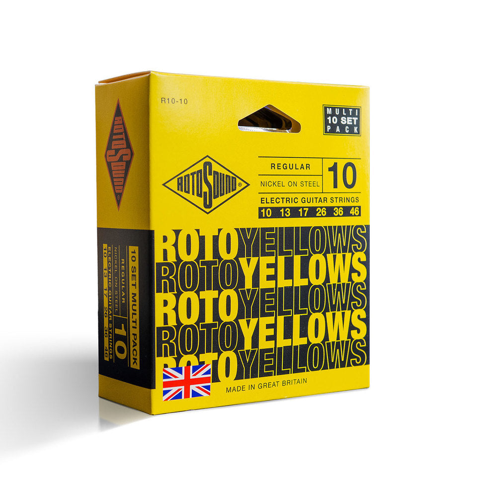 Rotosound Roto Yellows R10-10 elgitarrsträngar 10-46, 10 set