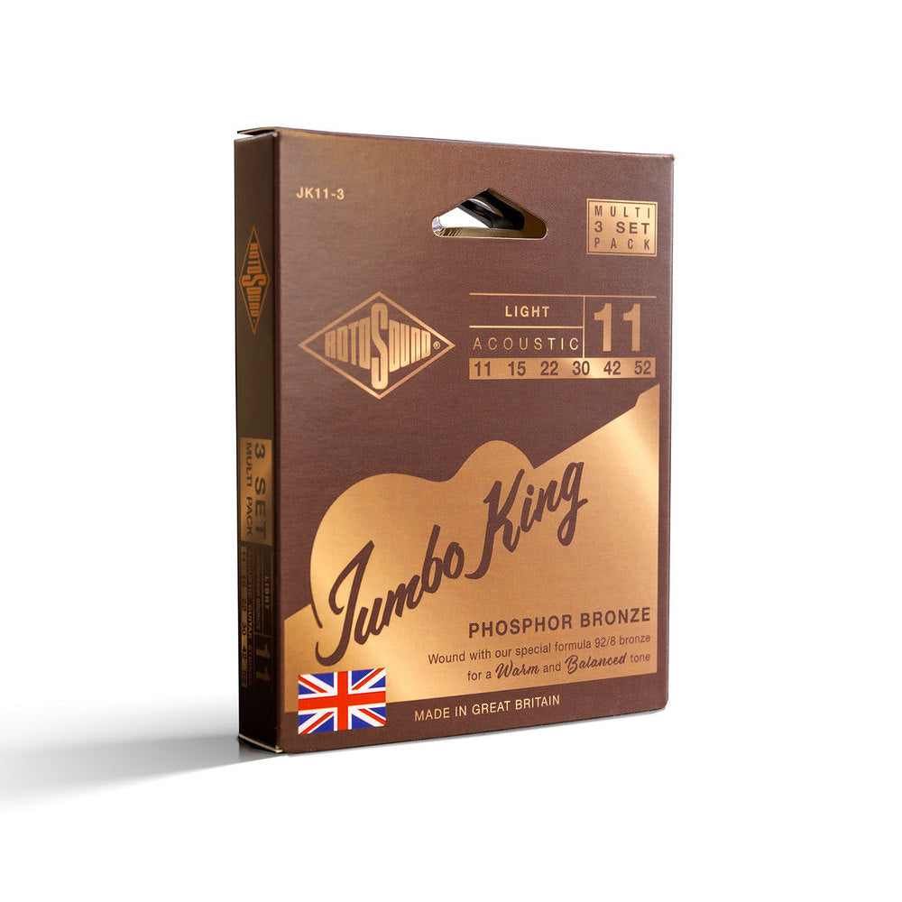 Rotosound Jumbo King JK11-3 westerngitarrsträngar 11-52, 3 set