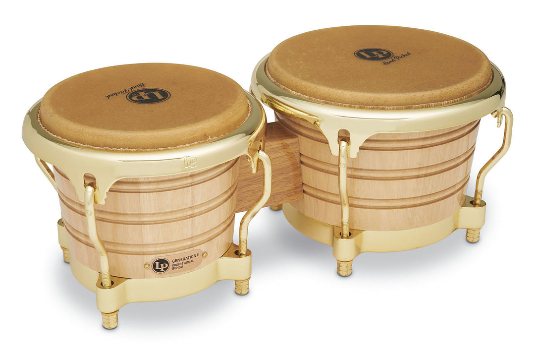 Latin Percussion Bongo Generation II trä - Natural, guld HW (LP201AX-2AW)