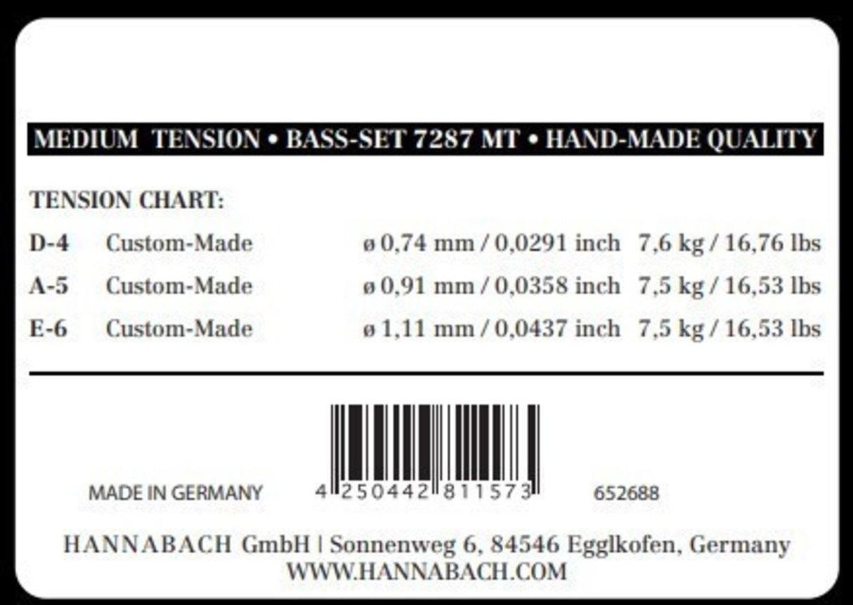 Hannabach strängar för klassisk gitarr Series 728 Medium Tension Custom Made - 3-pack bassträngar medium (7287MT)