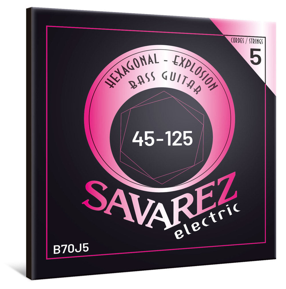 Savarez B70J5 Hexagonal Explosion 5-strängade bassträngar, medium