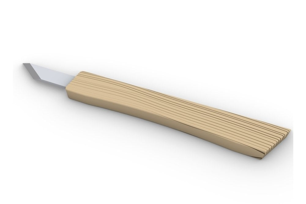GEWA kniv i rostfritt stål 6 mm, slipad på höger sida, med skaft