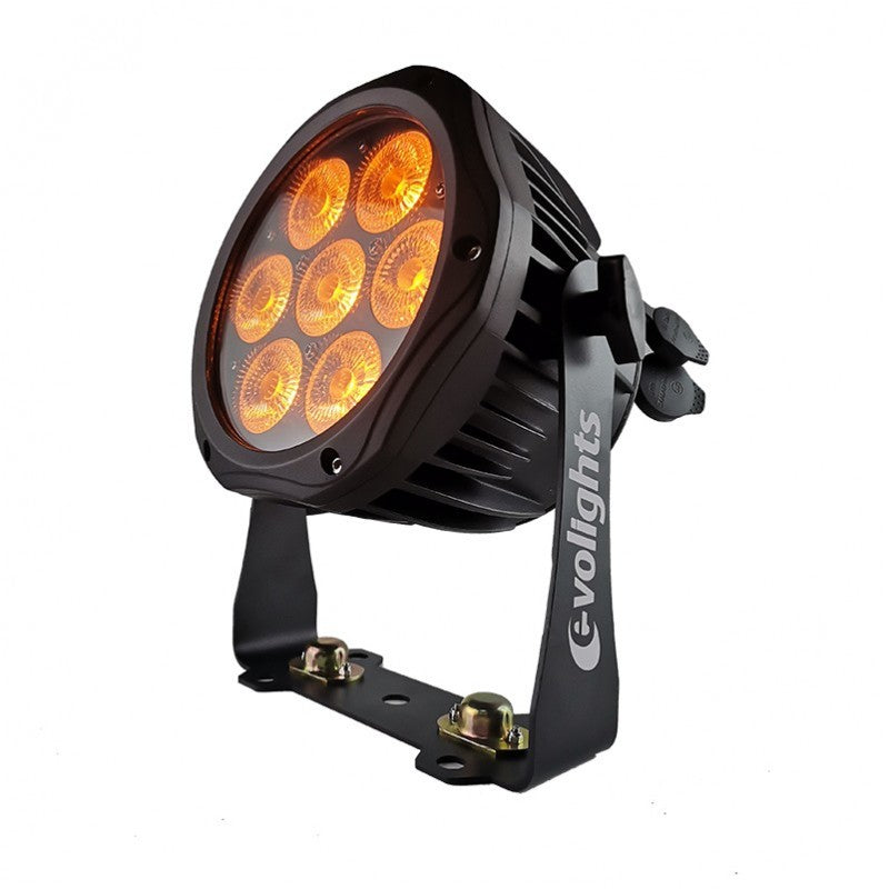 EVOLIGHTS GLACIER 7 LED PAR 7x10W RGBWA-UV IP65 utomhusscensbelysning