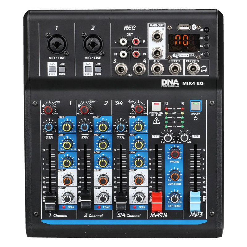 DNA MIX 4 EQ lydmixer USB MP3 Bluetooth analog 4 kanaler