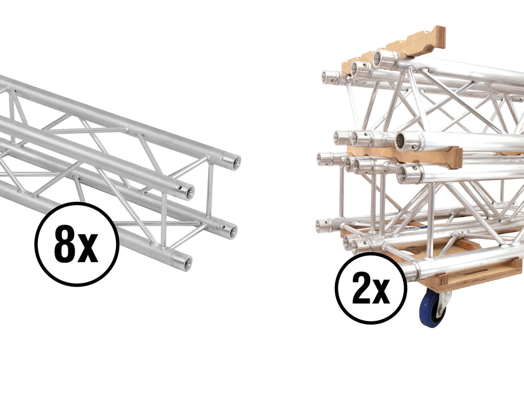 ALUTRUSS Set QUADLOCK QL-ET34-2000 + transportbräda för truss