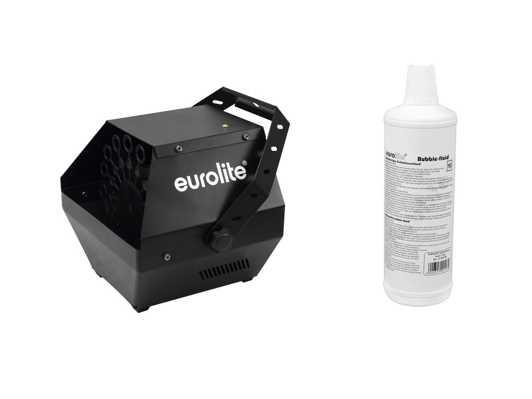 EUROLITE Set B-90 bubbelmaskin svart + bubbelvätska 1l