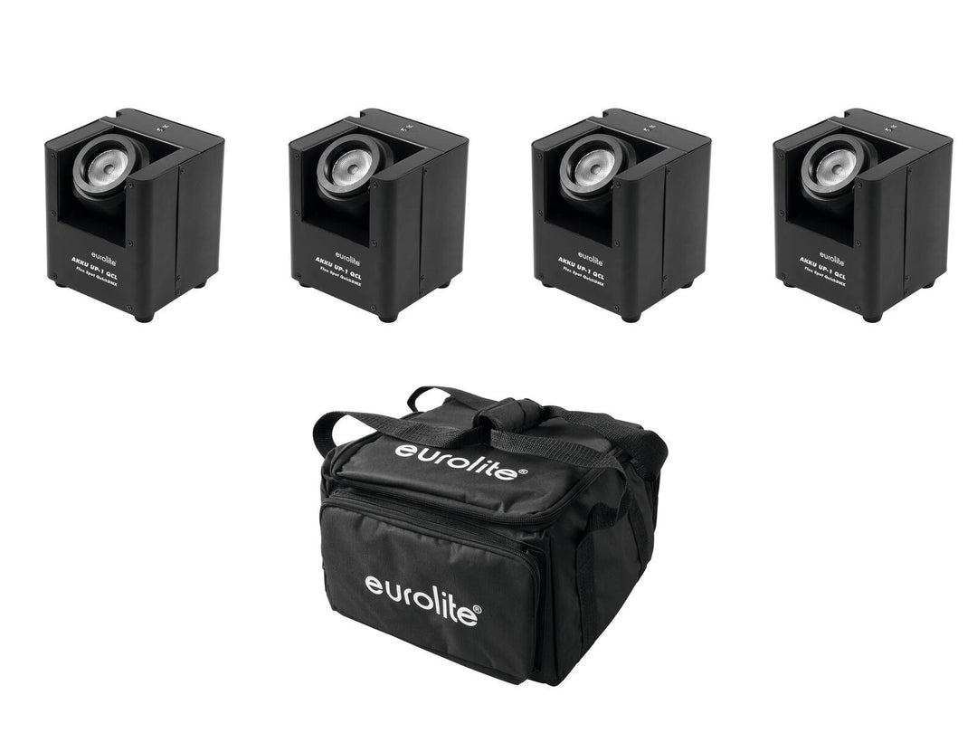 EUROLITE set 4x AKKU UP-1 + SB-4 mjuk väska