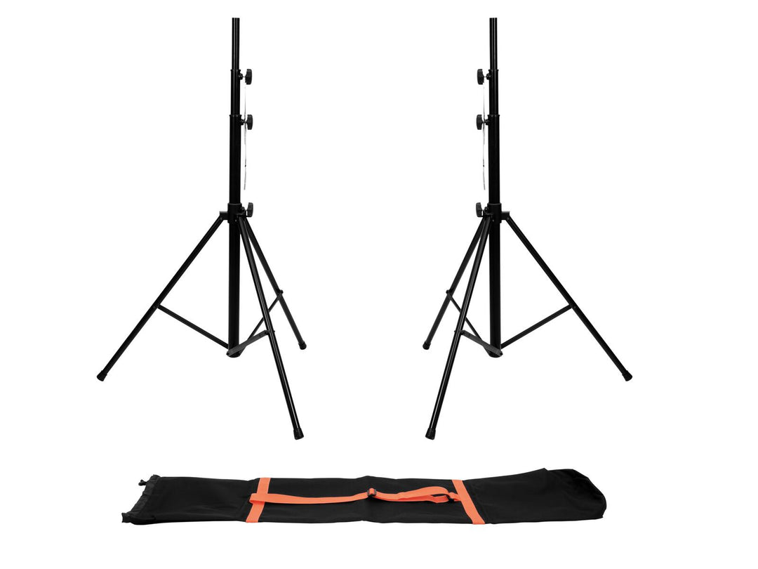 EUROLITE Set med 2x LS-1 EU Steel + transportväska