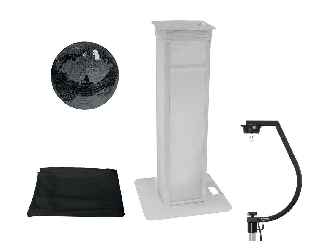EUROLITE Set Mirror ball 30cm svart med variabelt scenstativ + Cover svart