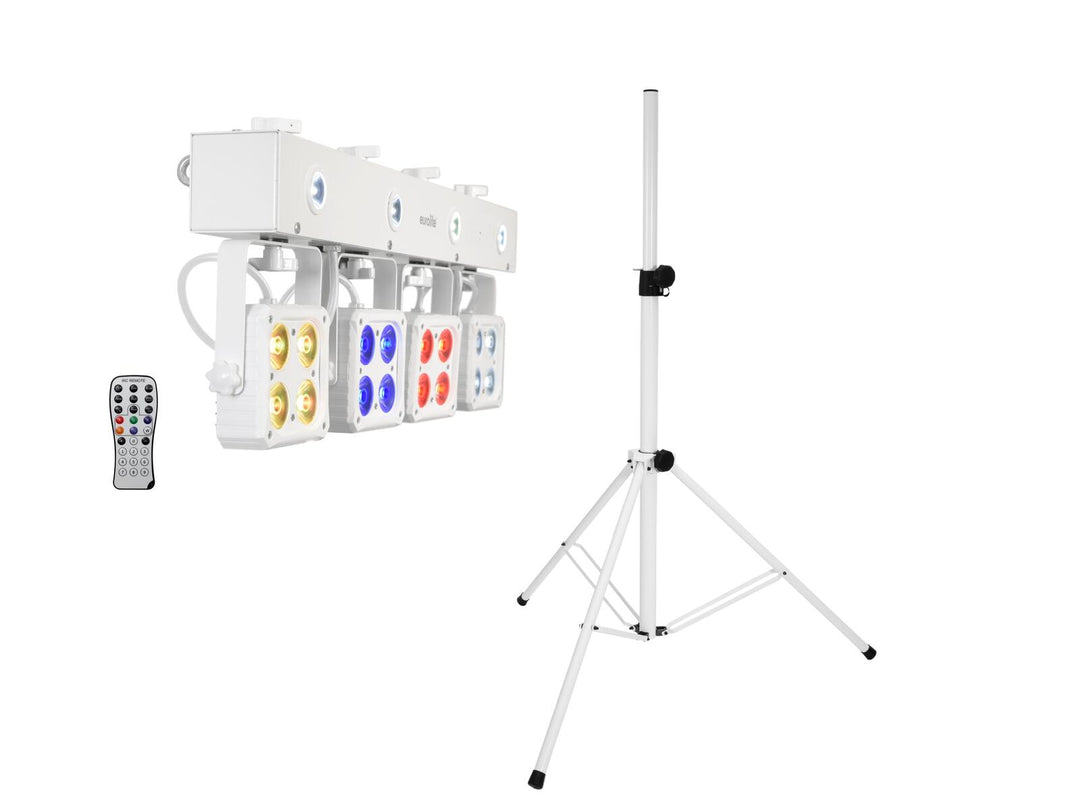 EUROLITE Set LED KLS-180 white + BS-2 EU högtalarstativ white