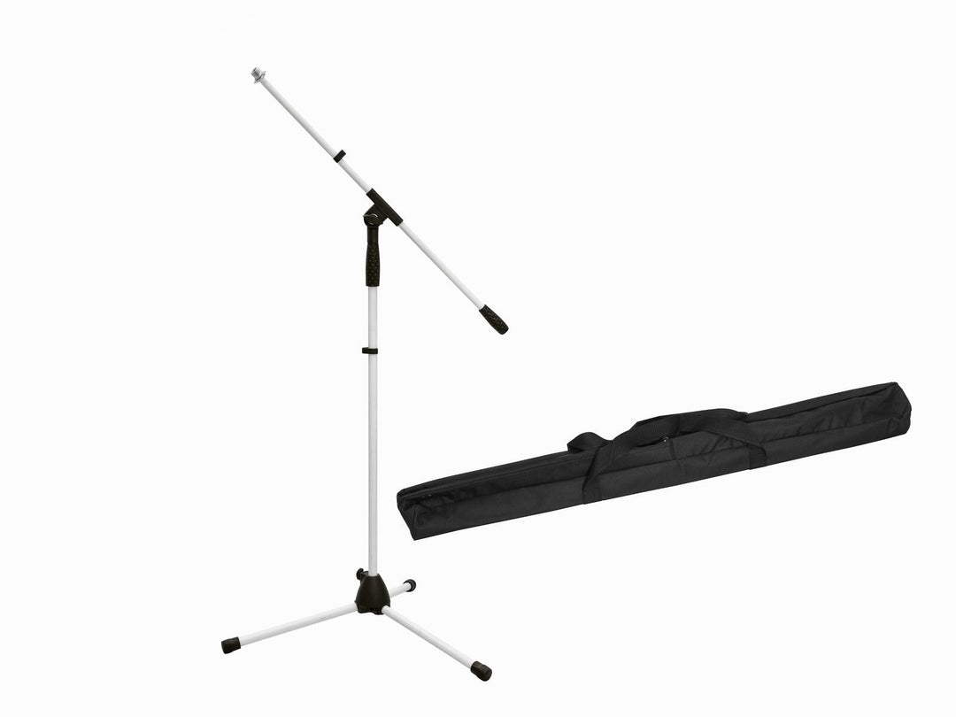 OMNITRONIC mikrofonstativset MS-1W med bom vit + väska