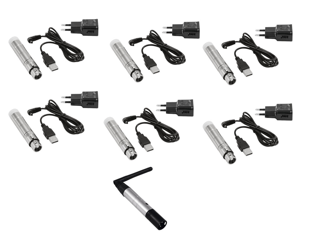 EUROLITE Set QuickDMX 1x Transmitter + 6x AKKU Receiver