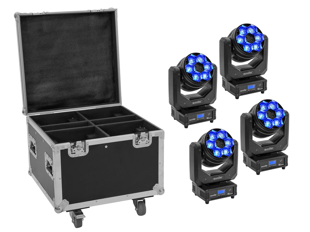 EUROLITE Set med 4x LED TMH-H240 Beam/Wash/Flower Effect + väska