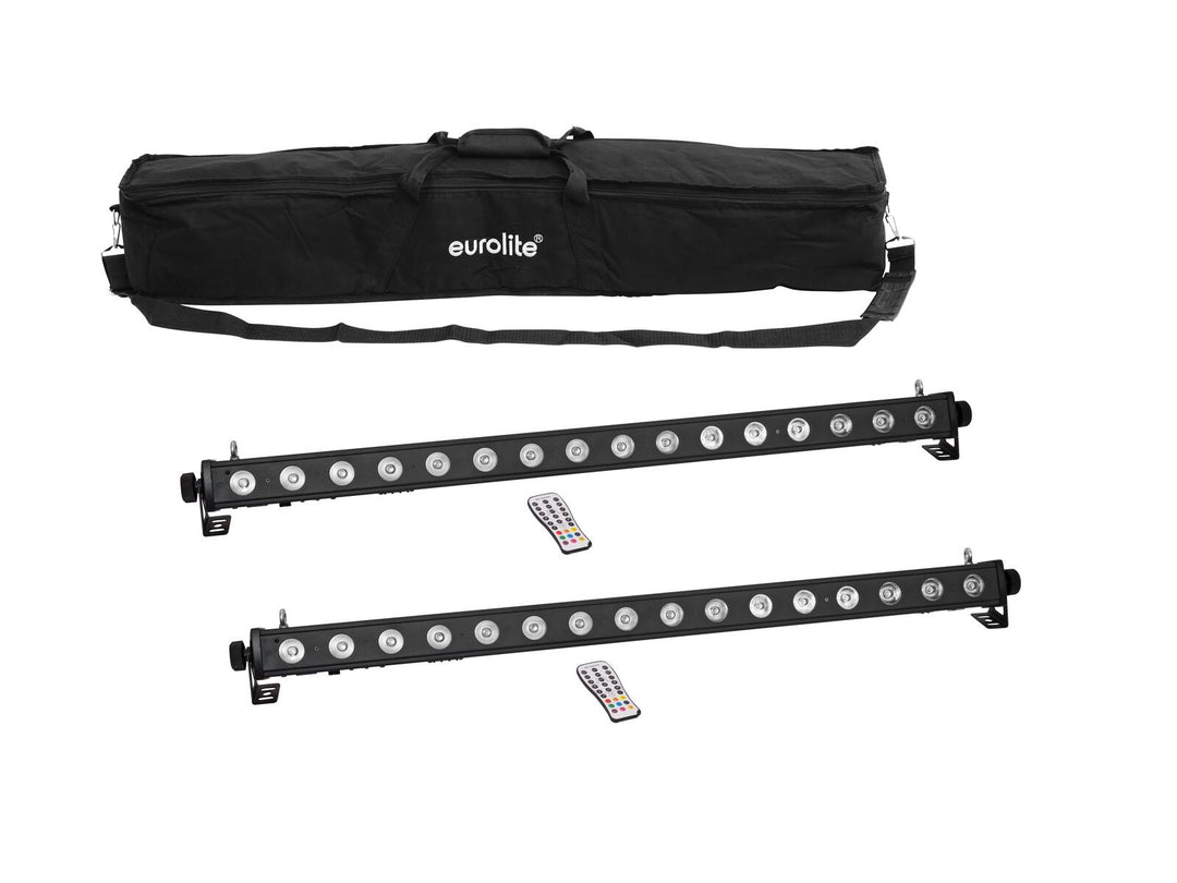 EUROLITE Set 2x LED PIX-16 QCL Bar + mjuk väska