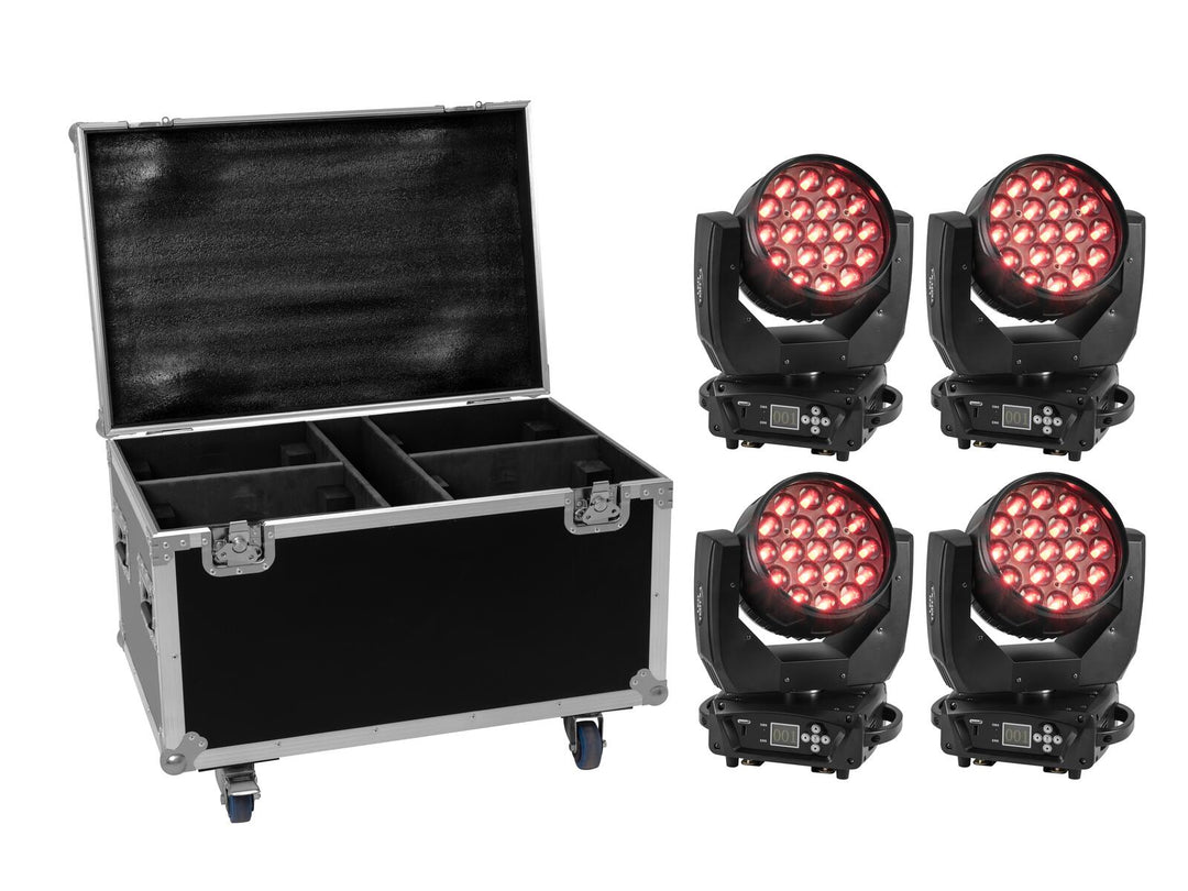 EUROLITE Set 4x LED TMH-X4 + Fodral med hjul