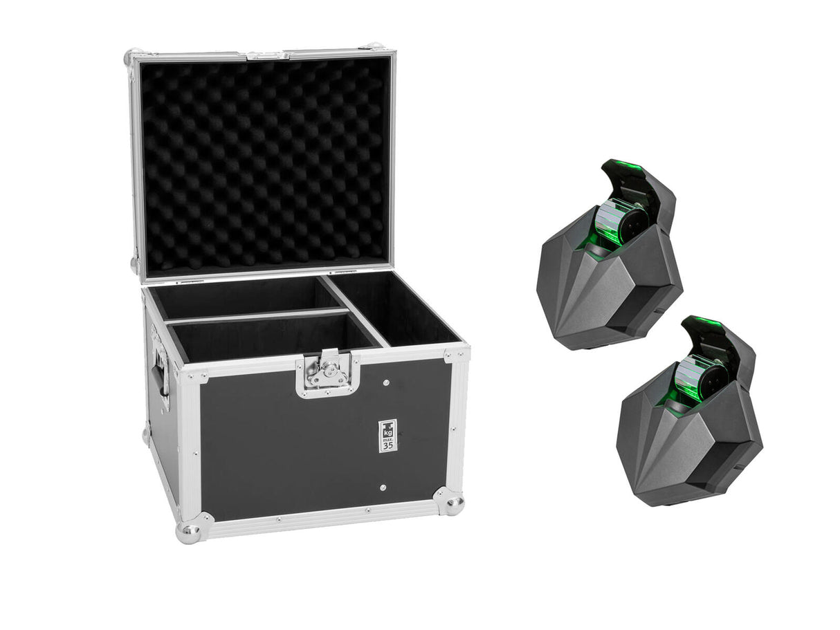EUROLITE Set 2x LED CAT-80 Beam Effect + Flightcase