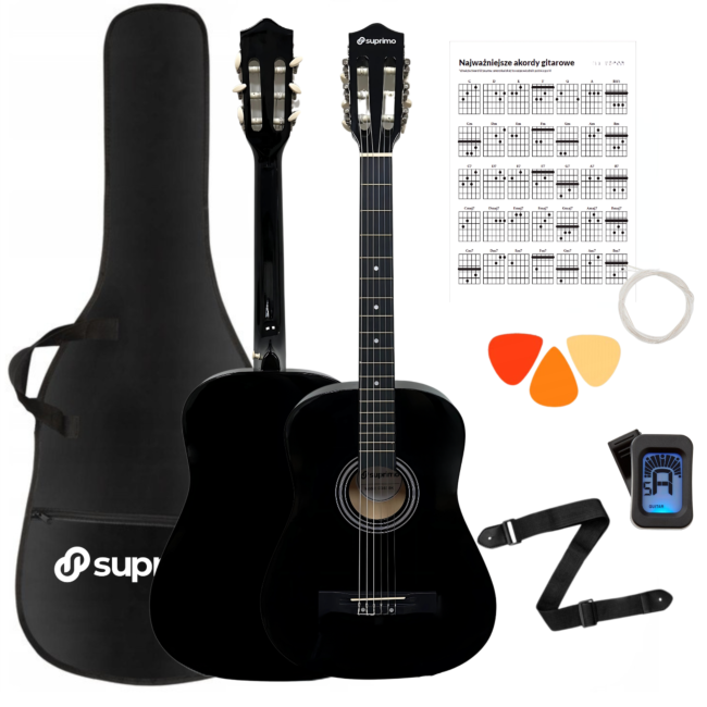 Suprimo CGS3 BK Klassisk Guitar 4/4 – Sort Begyndersæt