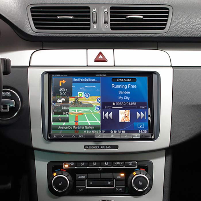 2-DIN 8" monteringssats för VW med vit display