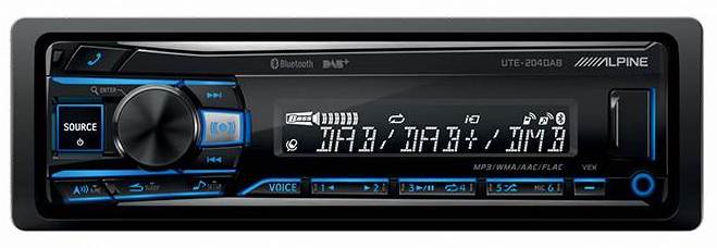 ALPINE UTE-204DAB 1-DIN Bilstereo med Bluetooth och DAB+