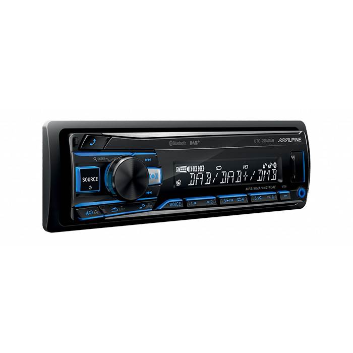 ALPINE UTE-204DAB 1-DIN Bilstereo med Bluetooth och DAB+