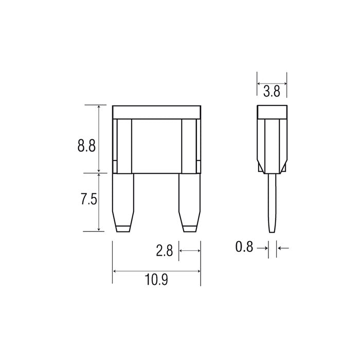 Ampire Tap til Mini ATO-sikring 10A (ACS) - 1 Stk.
