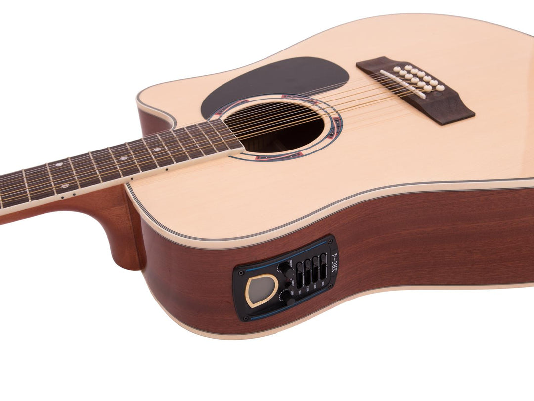 DiMavery DR-612 västerländsk gitarr 12-strängad - naturlig