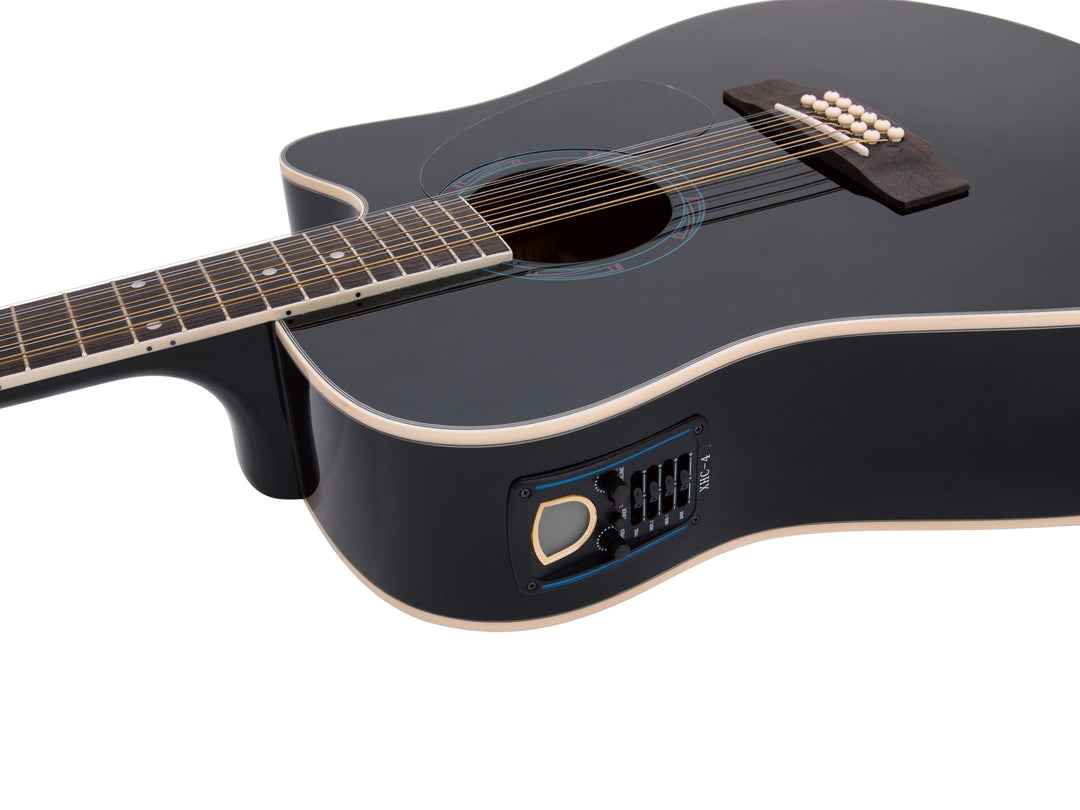 DiMavery DR-612 Western Guitar 12-strängad - Svart